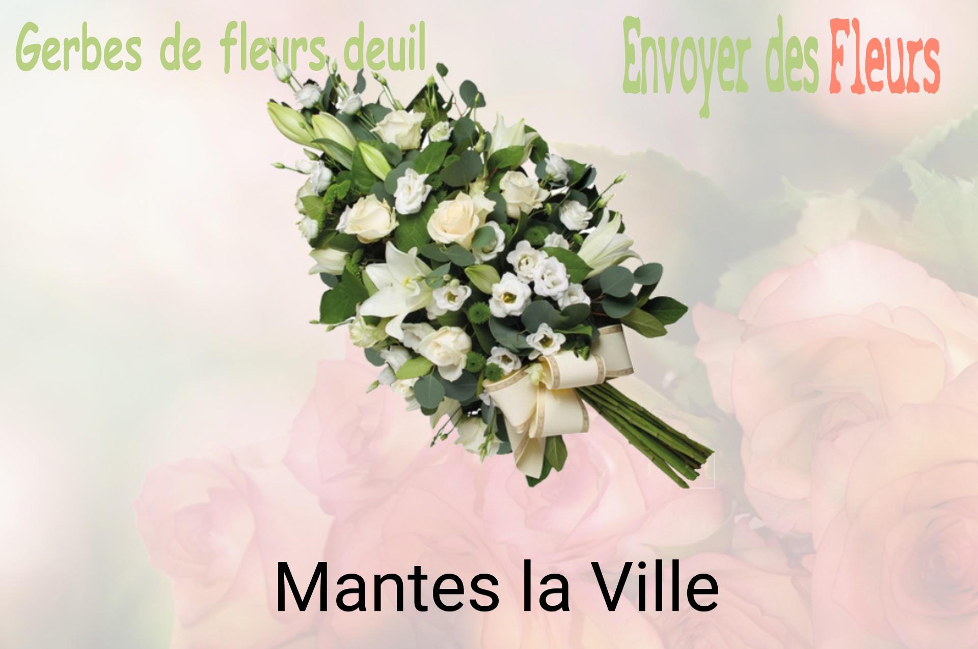 Gerbe de fleurs de deuil livrée à Mantes-la-Ville